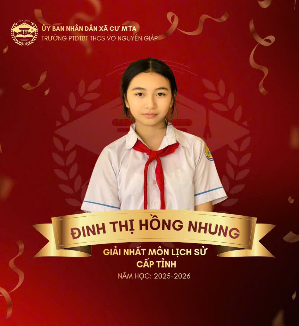Học sinh giỏi cấp Tỉnh năm học 2025 – 2026